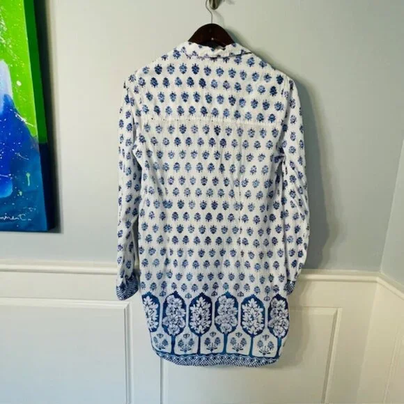 Jude Connally Callie Tunic Top Long Sleeve Button Up 100% Cotton Small - Picture 7 of 8